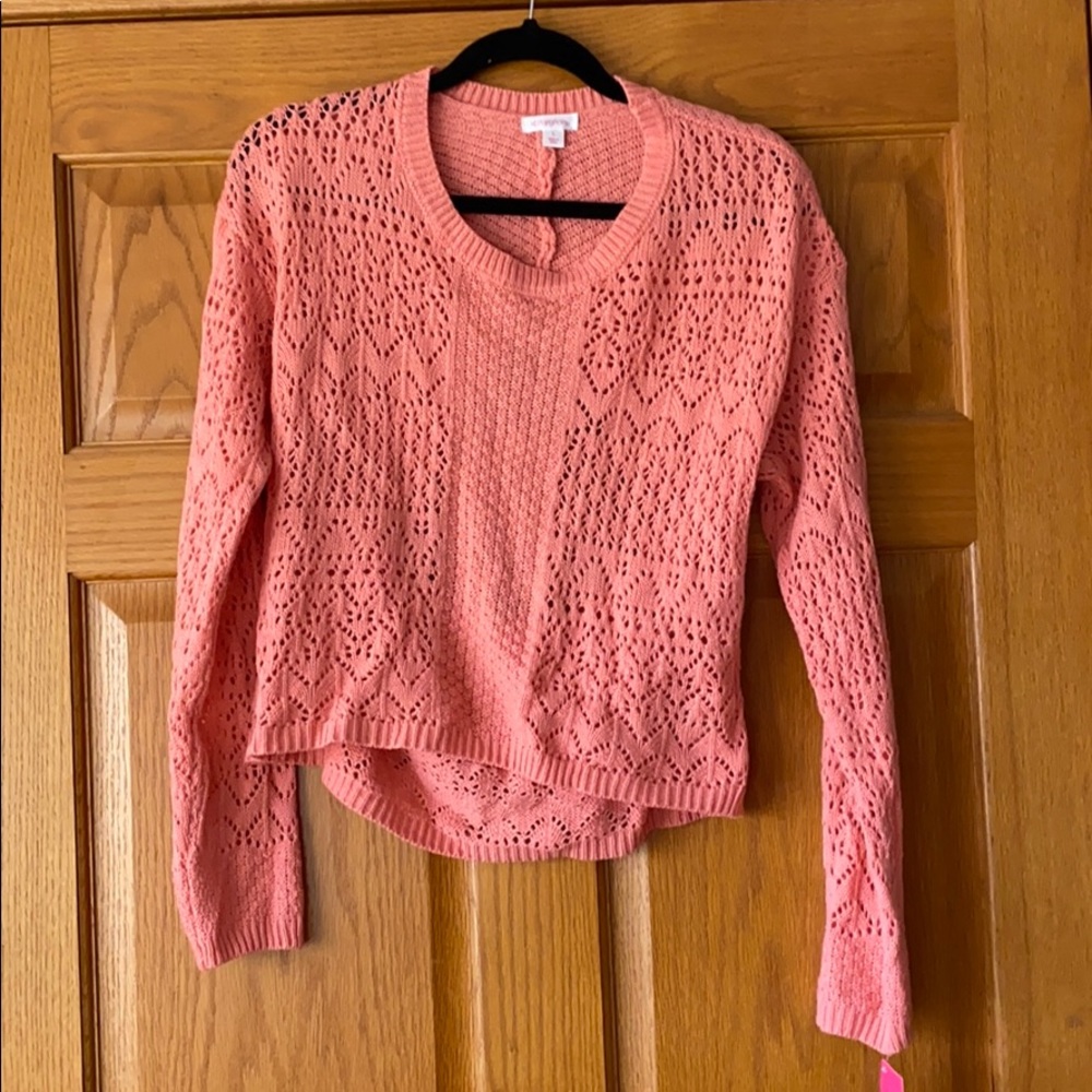 Brand new! Coral open back sweater
